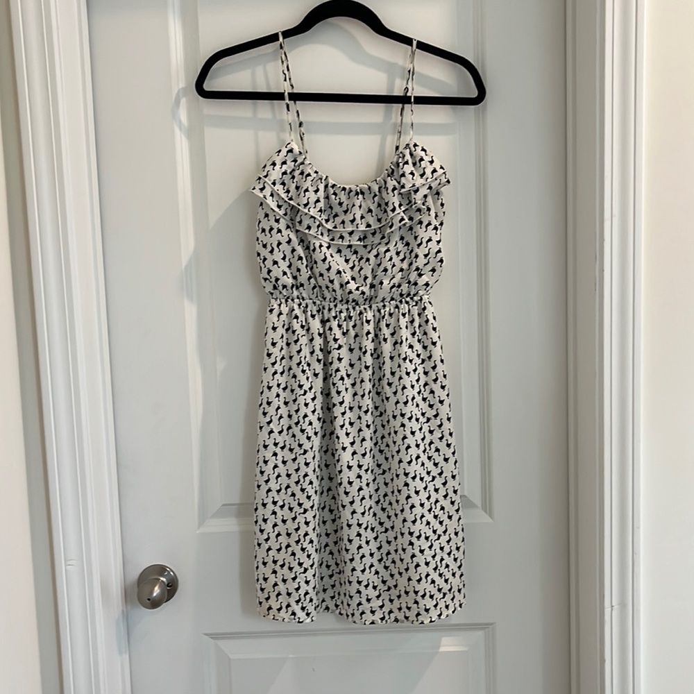 White Sundress with Unique Goose Pattern